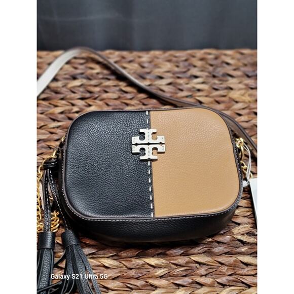 NEW Tory Burch Tiramisu Leather Mcgraw Camera Bag $328 Style 64448